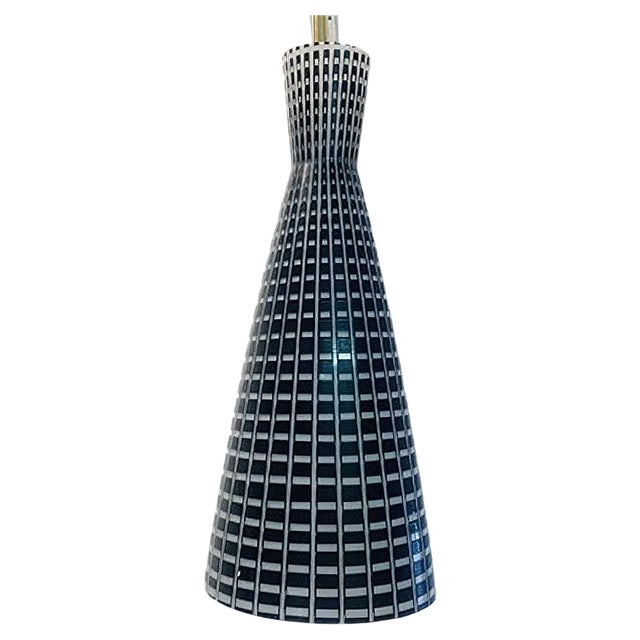 Mid-Century Modern Diabolo Black Glass Pendant Lamp by Aloys Gangkofner for Peill & Putzler, 1950s For Sale