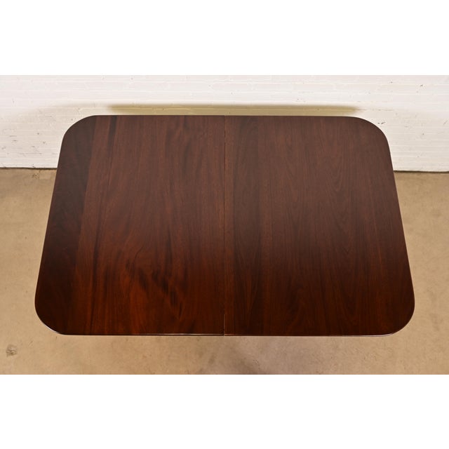 Henkel Harris Georgian Solid Mahogany Double Pedestal Extension Dining Table, Newly Refinished For Sale - Image 9 of 13