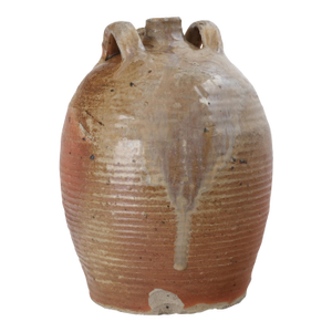 Antique French Glazed Terracotta Olive Oil Jug