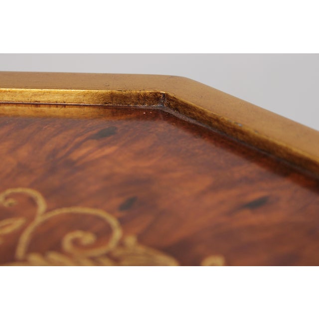 Black Pair of Burl Wood Regency Empire Black & Gold Pedestal Stands For Sale - Image 8 of 16