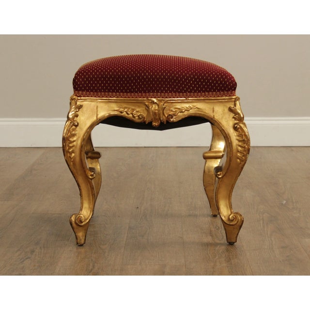 Antique Italian Rococo Style Giltwood Stool | Chairish