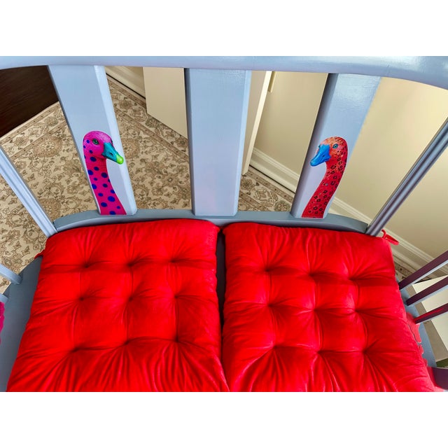 1930s One of a Kind Hand Painted Contemporary Accent Loveseat For Sale - Image 14 of 17