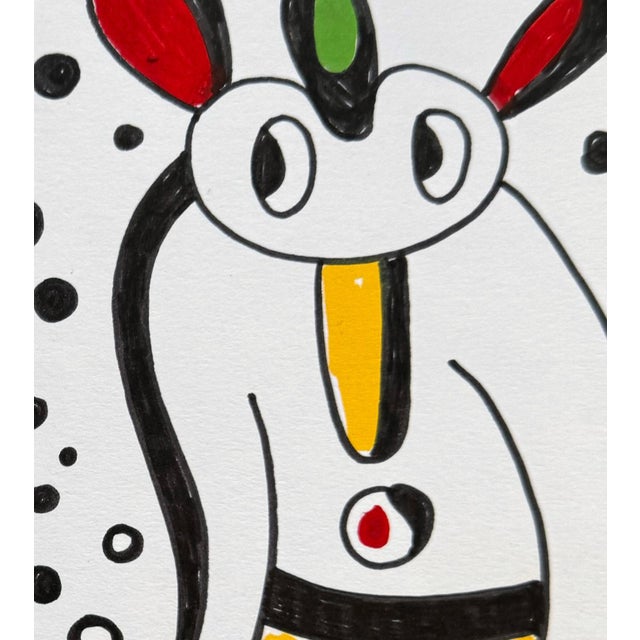 Paper The Meeting Under Dots — Nathalie Gribinski — Small Abstract Figurative Drawing (8 X 8 In, 2025) For Sale - Image 7 of 7