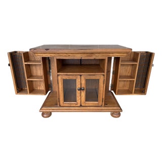 Broyhill Attic Heirlooms Distressed Oak Media Cabinet - Tv Cabinet For Sale