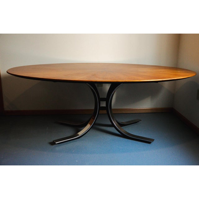 Osvaldo Borsani 1950s Attributed to Osvaldo Borsani for Stow Davis Sunburst Oval Dining Table For Sale - Image 4 of 18