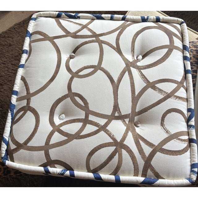 Abstract Clarence House Swirl Floor Pillow For Sale - Image 3 of 8
