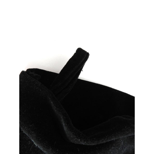 Hollywood Regency 1990s Pamela Robins Chicago Black Velvet Stocking With Beaded Crystal Charms For Sale - Image 3 of 5