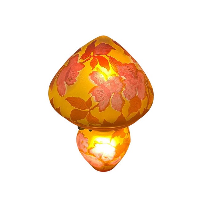 Art Nouveau Crystal Lamps by Emile Gallé, Set of 2 For Sale - Image 5 of 11