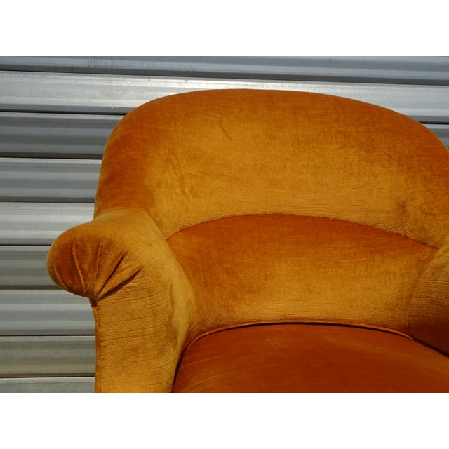 1950s Antique Toadstool Armchair in Silky Yellow Velvet, 1950s For Sale - Image 5 of 18