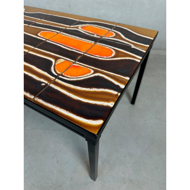 Metal Vintage Coffee Table in Ceramic, 1960s For Sale - Image 7 of 8