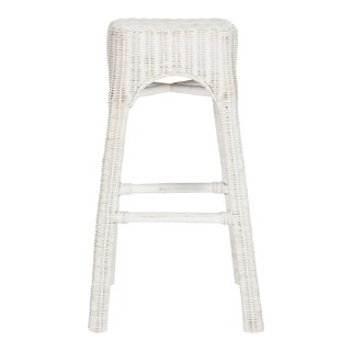 Wicker Counter Stool, White Distress For Sale