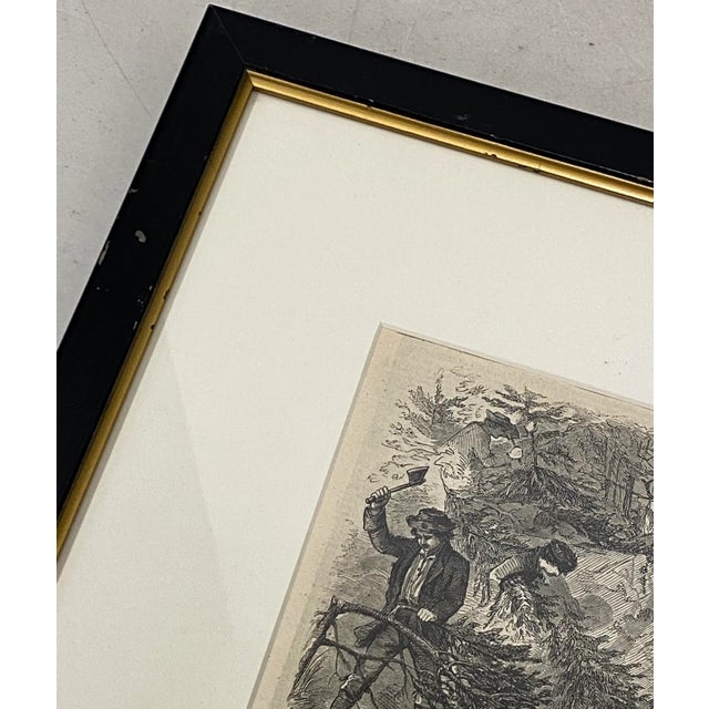Mid 19th Century Winslow Homer "Gathering Evergreens" London Illustrated News Engraving C.1850 For Sale - Image 4 of 12