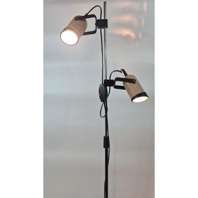 Brown Vintage Floor Lamp in Chrome, 1970s For Sale - Image 8 of 14