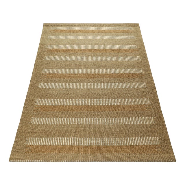 Not Yet Made - Made To Order Rug & Kilim’s Scandinavian Rug with Beige and Taupe Geometric Stripes - 6x9 For Sale - Image 5 of 7