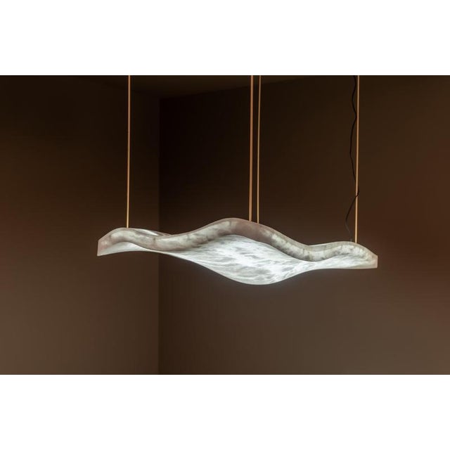 Aire Medium Pendant Lamp by United Alabaster For Sale - Image 9 of 14