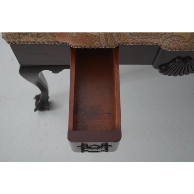 1940s Chippendale Claw Foot Ottoman W. 2 Drawer Front For Sale - Image 5 of 12