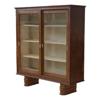 Oak Display Cabinet, 1940s For Sale