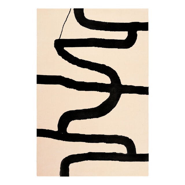 Coffee Modern Rectangular Rug by Tapis Studio for Hommés Studio For Sale