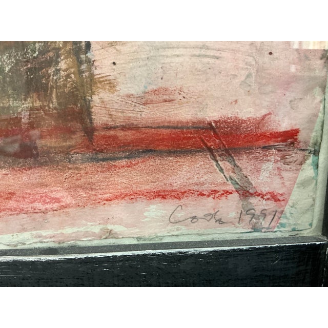 “Fine Arts Cinema” 1991 Vintage Framed Mixed Media Painting For Sale - Image 11 of 12