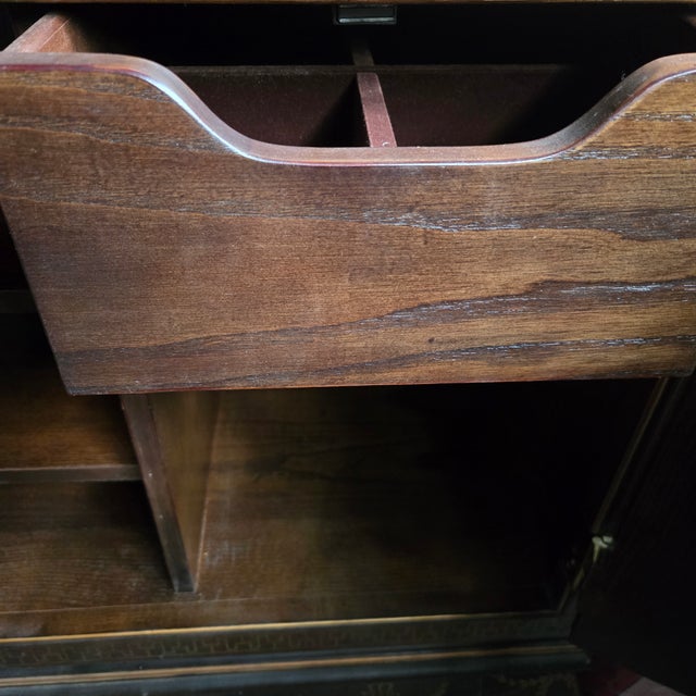 Vintage Henredon Folio 10 Chinoiserie Entertainment Storage Armoire 72" For Sale - Image 16 of 18