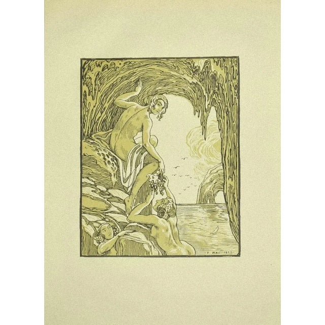 Bacchus and the Nymphs is an original modern artwork realized by Ferdinand Bac (1859 - 1952) in 1922. Signed and dated on...