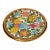 Vintage Handmade Spanish Coaster 3.75 Inch 24k Gold Exotic Bird Floral Design Majolica For Sale