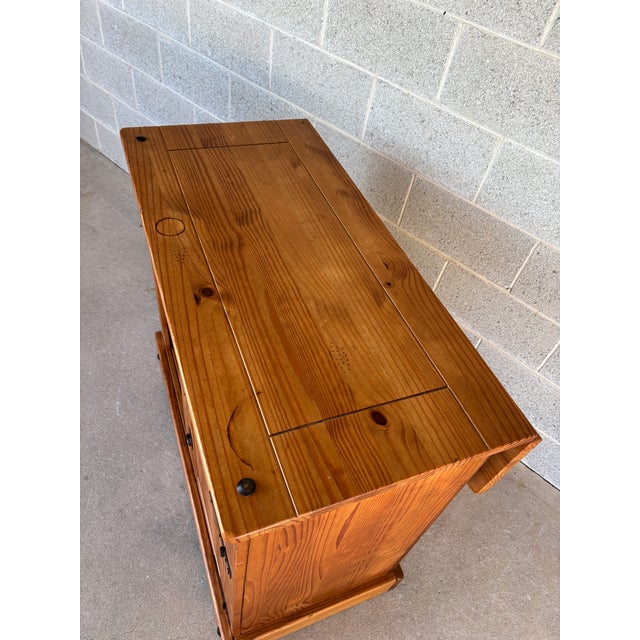 Mid 20th Century Rustic Knotty Pine Drop Leaf Bar W/Wine Rack For Sale - Image 17 of 18