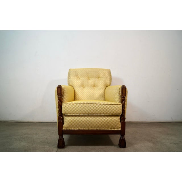 Børge Mogensen 1930’s Antique Spanish Revival Barley Twist Lounge Chair For Sale - Image 4 of 12