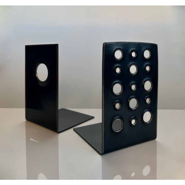 Modern Modernist Sculptural Bookends in Steel, Germany 1950s, Set of 2 For Sale - Image 3 of 18