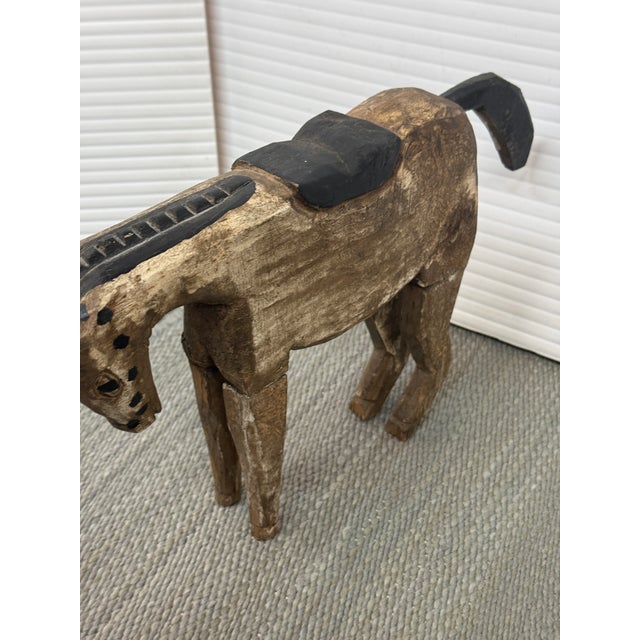 1990s Hand-Carved Wooden Horse Sculpture, Vintage For Sale - Image 5 of 12