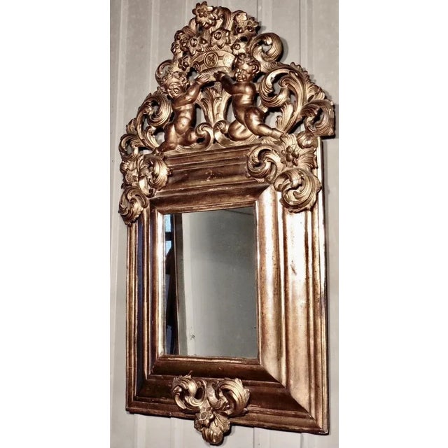 Large Early 19th Century Carved Gilt Mirror For Sale - Image 6 of 9