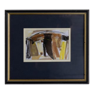 Vintage Mixed Media Collage With Black Mat From England For Sale