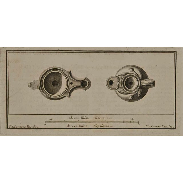 Vincenzo Campana, Ancient Roman Still Life, Etching, 18th Century For Sale