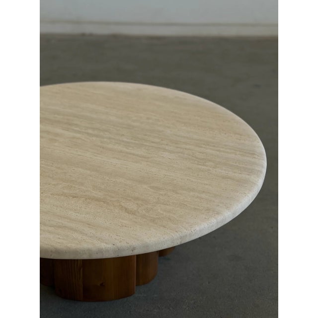 Beige Late 20th Century Travertine Coffee Table For Sale - Image 8 of 10