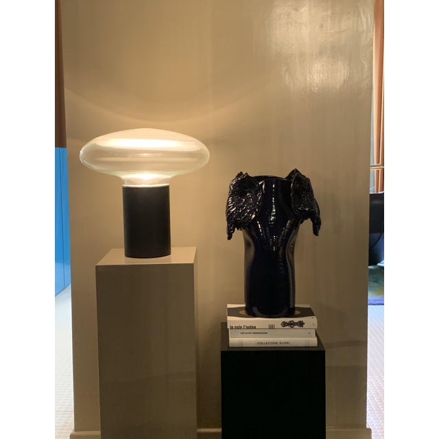 Sculptural Vase in Blue Glazed Ceramic by Giacinto Cerone, Italy, 1993 For Sale - Image 12 of 13