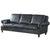 Animal Skin English Rolled Arm Sofa - Slate Leather For Sale - Image 7 of 9