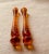 Gold 1930s Cambridge Glass Amber Cocktail Muddlers Pair - Art Deco Barware For Sale - Image 8 of 9