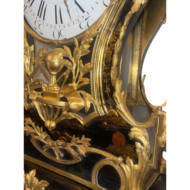 Wood Monumental Early 19th Century French Chinoiserie Wall Clock With Bracket For Sale - Image 7 of 11