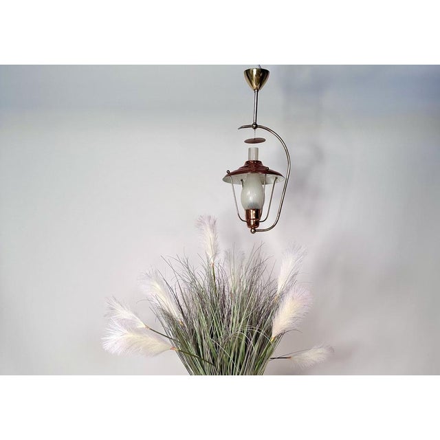 Mid-Century Italian Brass and Copper Hanging Lamp, 1950s For Sale - Image 16 of 17