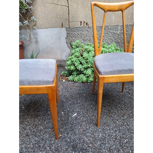 Wood Chairs in Light Wood with Padded Seats from La Permanente Mobili Cantù, 1950s, Set of 4 For Sale - Image 7 of 11