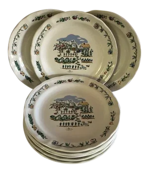 Vintage 90s Pfaltzgraff Apple Valley Dinner Plates- Set of 8