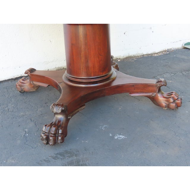 Late 19th Century Late 1800s Carved Claw Feet Mahogany Large Dining Table 6642 For Sale - Image 5 of 13