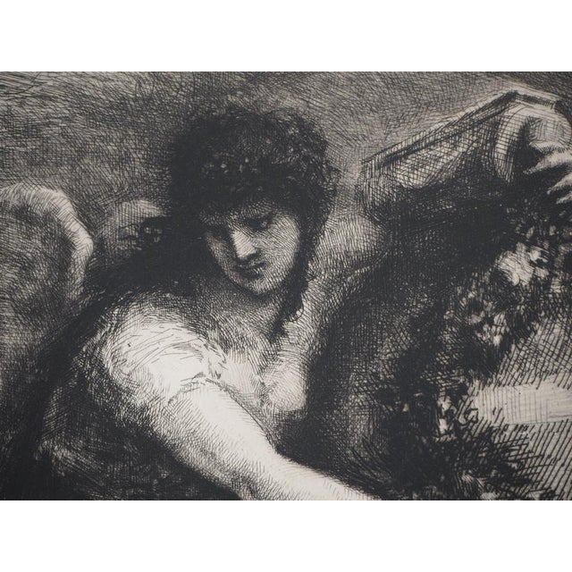 François Nicolas Chifflart, Frontispiece of the New Illustration, 19th Century, Original Etching For Sale - Image 4 of 8