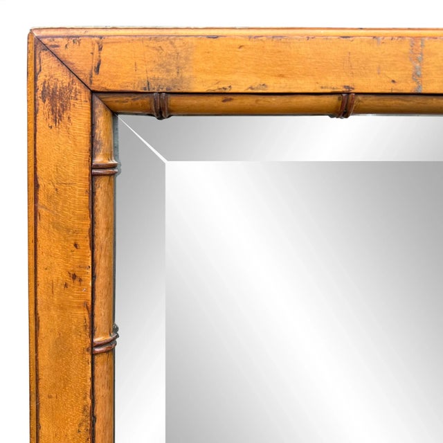 Early 20th Century Early 20th Century French Faux Bamboo Framed Mirror For Sale - Image 5 of 10