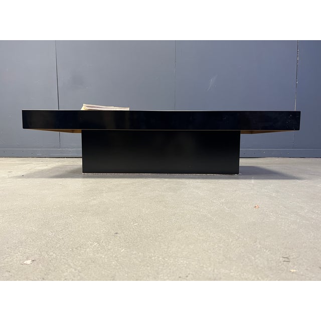 Hollywood Regency Vintage Lacquer and Aluminum Coffee Table, 1970s For Sale - Image 3 of 12