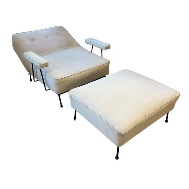 Mid-Century Modern Rare Paul McCobb Mid Century Modern Reclining Chair & Ottoman For Sale - Image 3 of 5