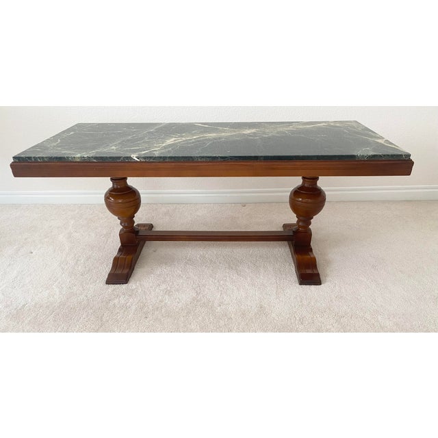Traditional 20th Century Exquisite Old World Style Marble and Wood Coffee/Cocktail/Display Table For Sale - Image 3 of 11