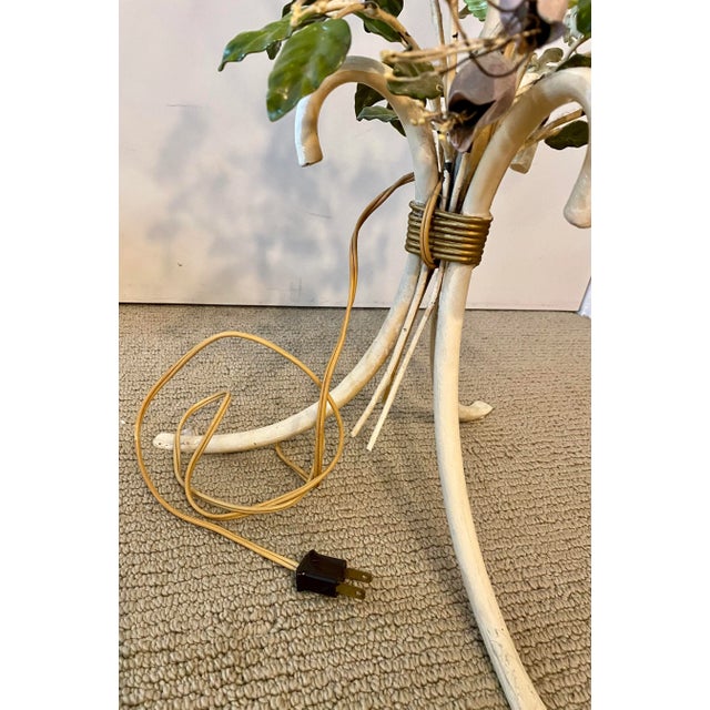This is a fabulous vintage tole floor lamp. Shade and glass are original and in very good condition. Glass is perfect at...