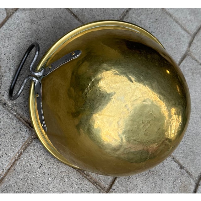 Art Deco Early 20th Century Art Deco Brass Farmhouse Double Handle Bowl For Sale - Image 3 of 5