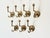 Metal Hollywood Regency Brass Wall Coat Hooks, 1970s, Set of 7 For Sale - Image 7 of 12